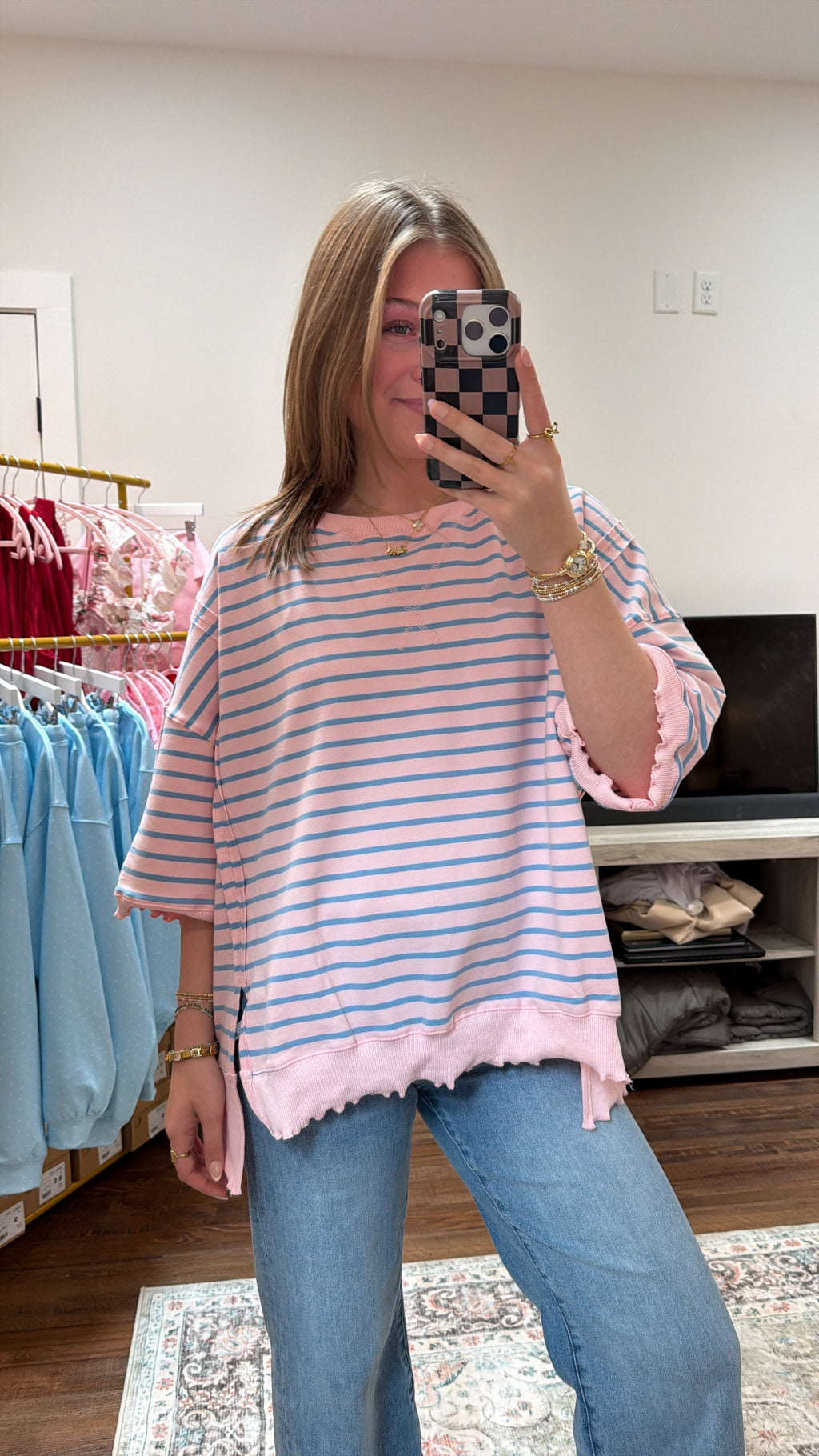 Pink Skies Stripe Top