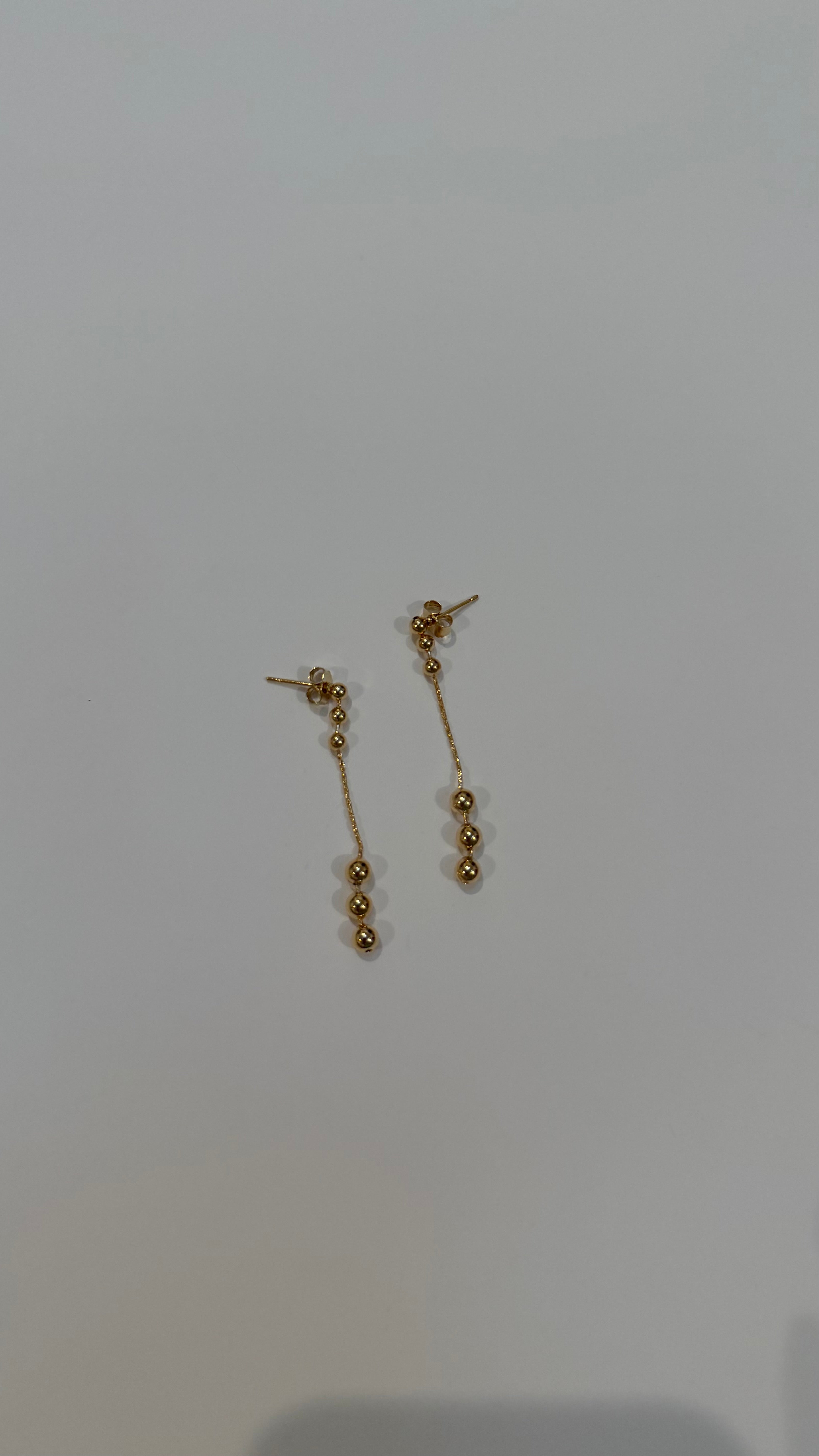 Gold Beaded Drop Earrings